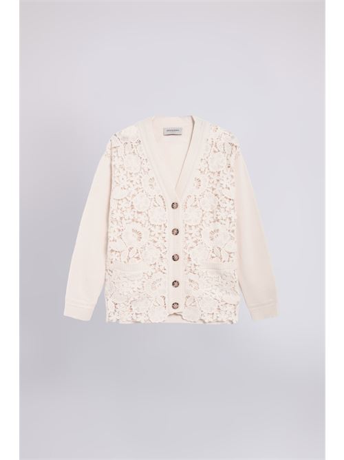 D49EN011E58MF333 WOOL CARDIGAN Ermanno Firenze | D49EN011E58MF333